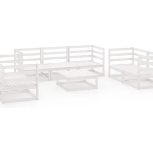 8-delige Loungeset massief grenenhout wit 8-delige Loungeset massief grenenhout wit