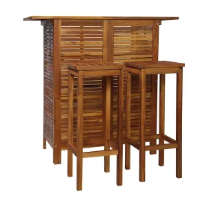 3-delige Bartafel en -stoelenset massief acaciahout 3-delige Bartafel en -stoelenset massief acaciahout
