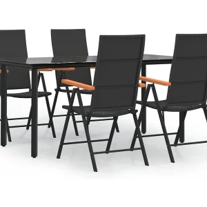5-delige Tuinset poly rattan zwart en bruin 5-delige Tuinset poly rattan zwart en bruin