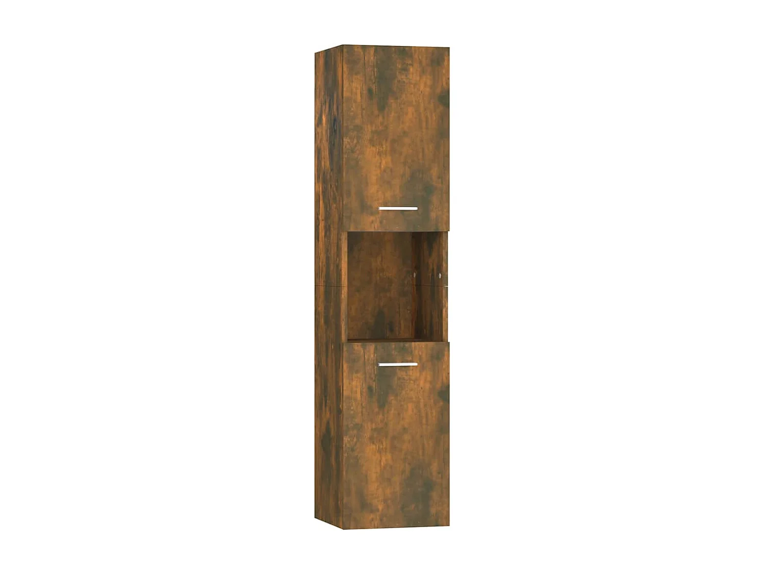 Badkamerkast 30x30x130 cm bewerkt hout gerookt eikenkleurig