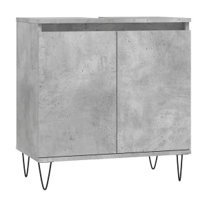 Badkamerkast 58x33x60 cm bewerkt hout betongrijs Badkamerkast 58x33x60 cm bewerkt hout betongrijs