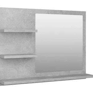 Badkamerspiegel 60×10,5×45 cm bewerkt hout betongrijs Badkamerspiegel 60×10,5×45 cm bewerkt hout betongrijs