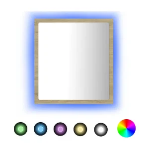 Badkamerspiegel LED 40×8,5×37 cm acryl sonoma eikenkleurig Badkamerspiegel LED 40×8,5×37 cm acryl sonoma eikenkleurig