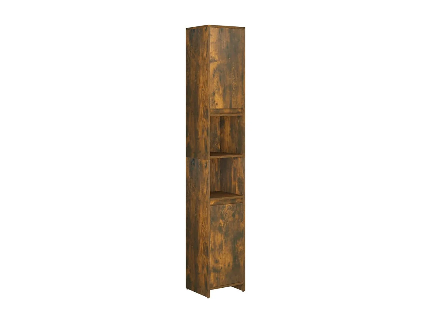Badkamerkast 30x30x183,5 cm bewerkt hout gerookt eikenkleurig