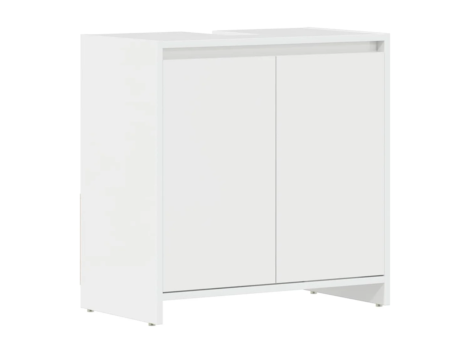 Badkamerkast 60x33x61 cm bewerkt hout hoogglans wit