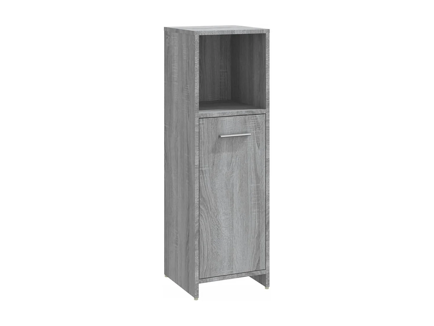 Badkamerkast 30x30x95 cm bewerkt hout grijs sonoma eikenkleurig