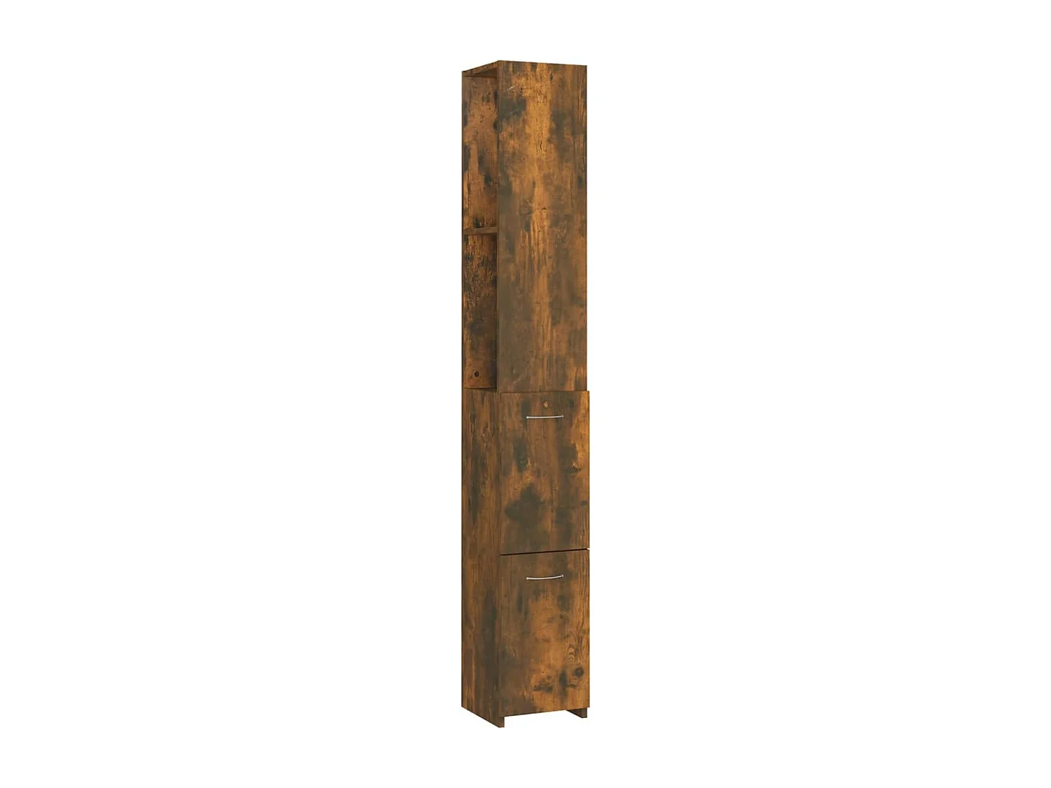 Badkamerkast 25x26,5x170 cm bewerkt hout gerookt eikenkleurig