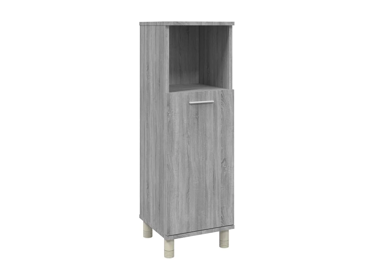 Badkamerkast 30x30x95 cm bewerkt hout grijs sonoma eikenkleurig