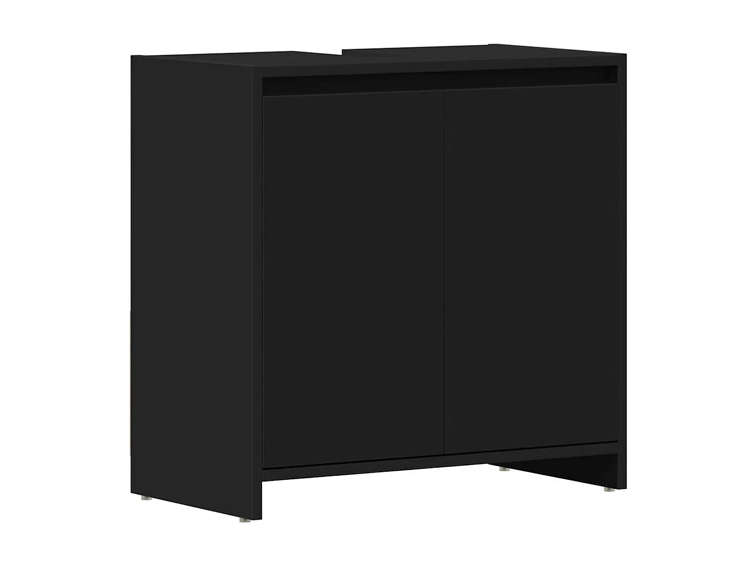 Badkamerkast 60x33x61 cm bewerkt hout zwart