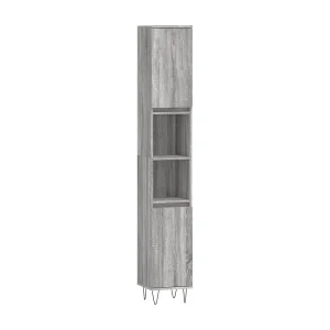 Badkamerkast 30x30x190 cm bewerkt hout grijs sonoma eikenkleur Badkamerkast 30x30x190 cm bewerkt hout grijs sonoma eikenkleur