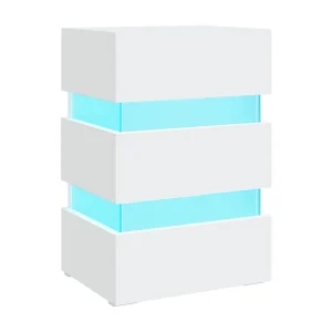 326846 Nachtkastje LED 45x35x67 cm bewerkt hout wit 326846 Nachtkastje LED 45x35x67 cm bewerkt hout wit