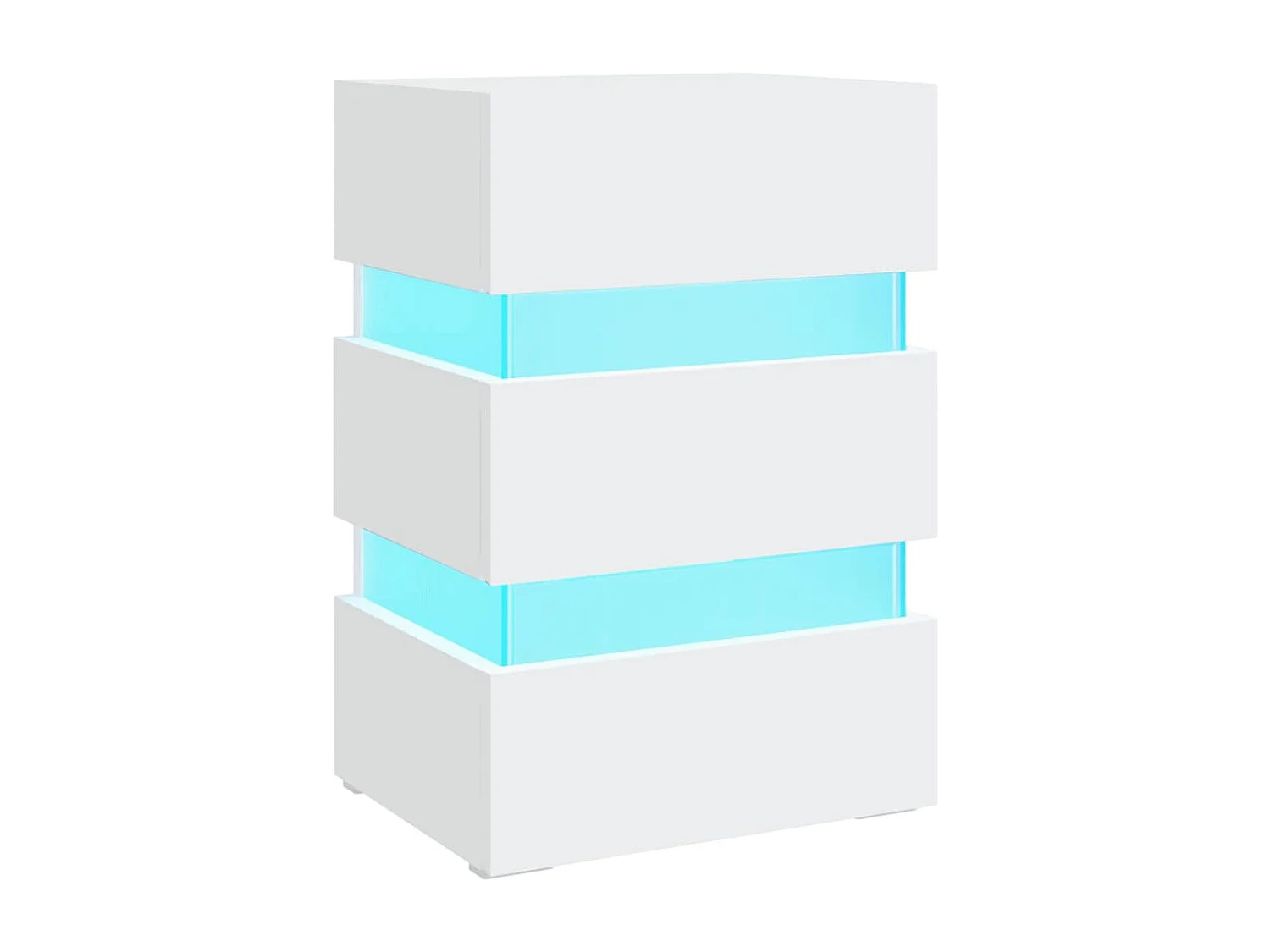 326846 Nachtkastje LED 45x35x67 cm bewerkt hout wit