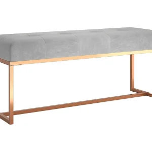Bankje 110x36x45 cm fluweel grijs