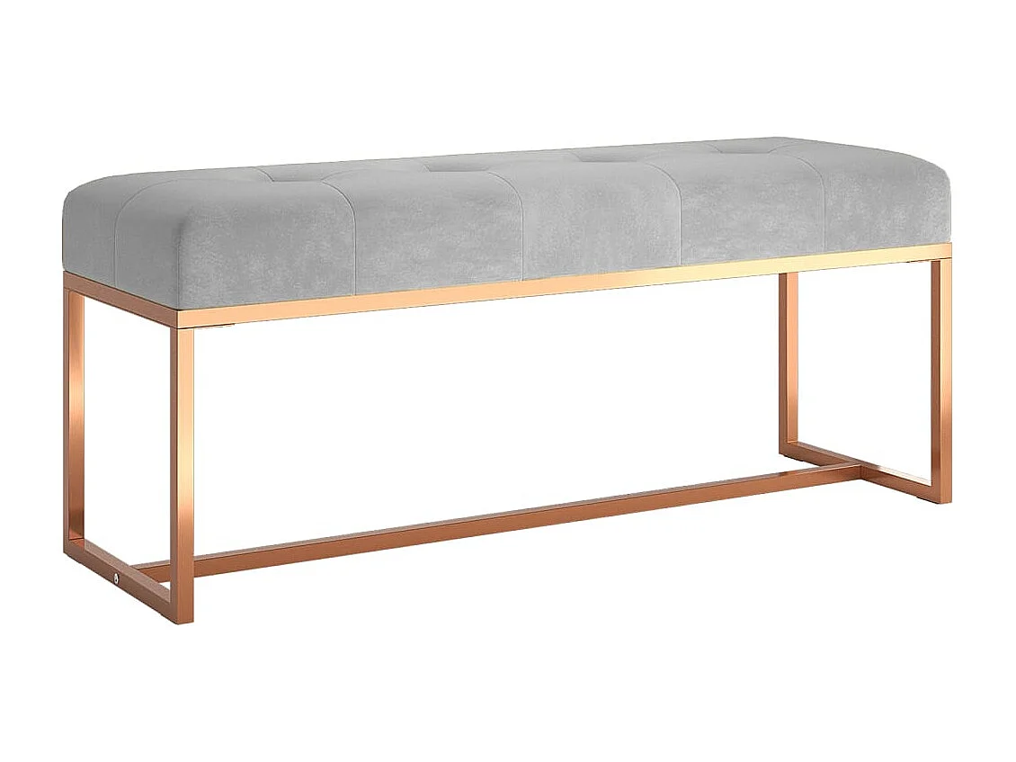 Bankje 110x36x45 cm fluweel grijs