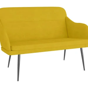 Bankje 110x76x80 cm fluweel geel