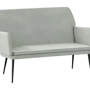 Bankje 108x79x79 cm fluweel lichtgrijs