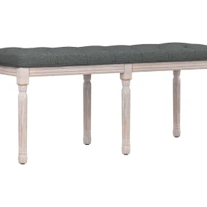 Bankje 110x40x49 cm stof donkergrijs