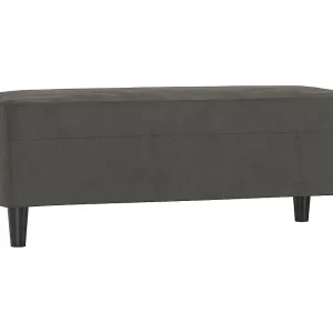 Bankje 100x35x41 cm fluweel donkergrijs Bankje 100x35x41 cm fluweel donkergrijs