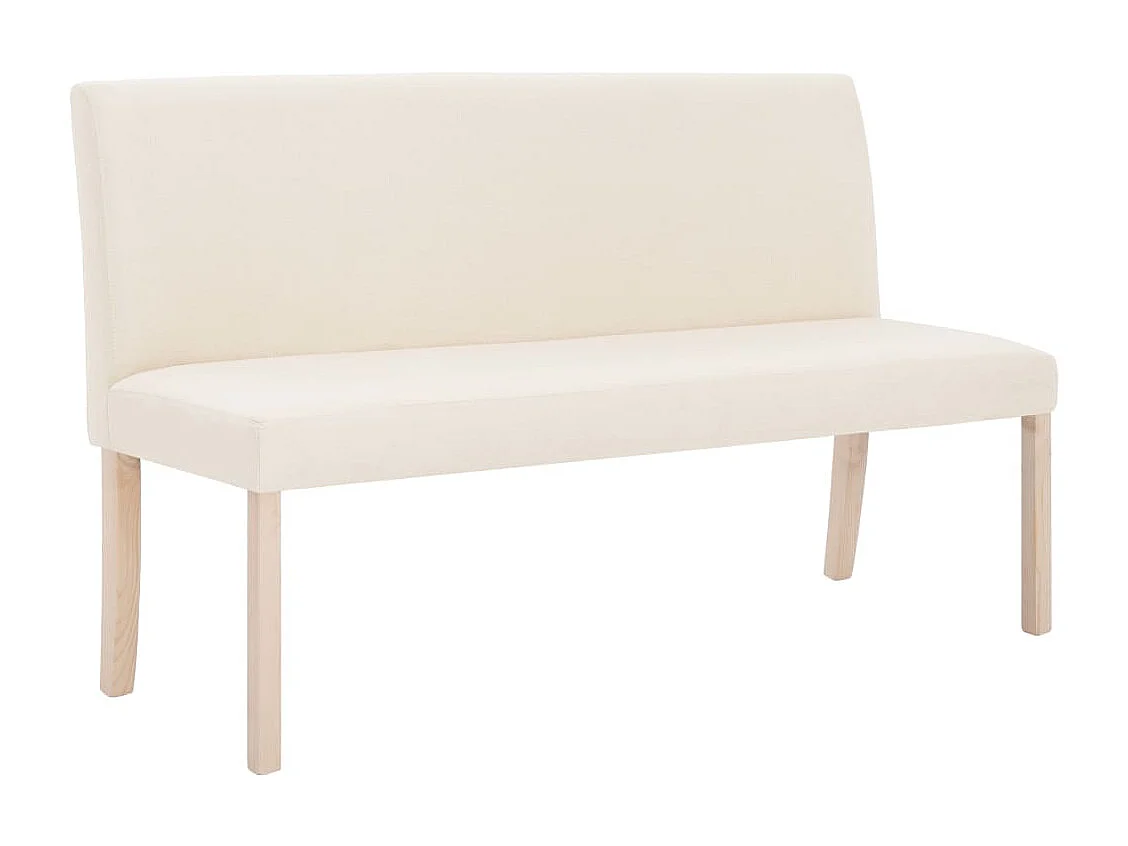 Bankje 139,5 cm polyester crème