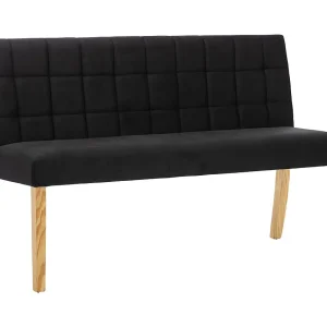 Bankje 140 cm fluweel zwart Bankje 140 cm fluweel zwart