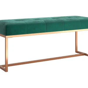 Bankje 110x36x45 cm fluweel donkergroen