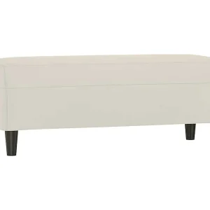 Bankje 100x35x41 cm fluweel crèmekleurig Bankje 100x35x41 cm fluweel crèmekleurig