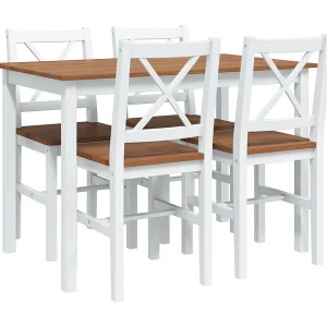 5-delige Eethoek bruin en wit 5-delige Eethoek bruin en wit