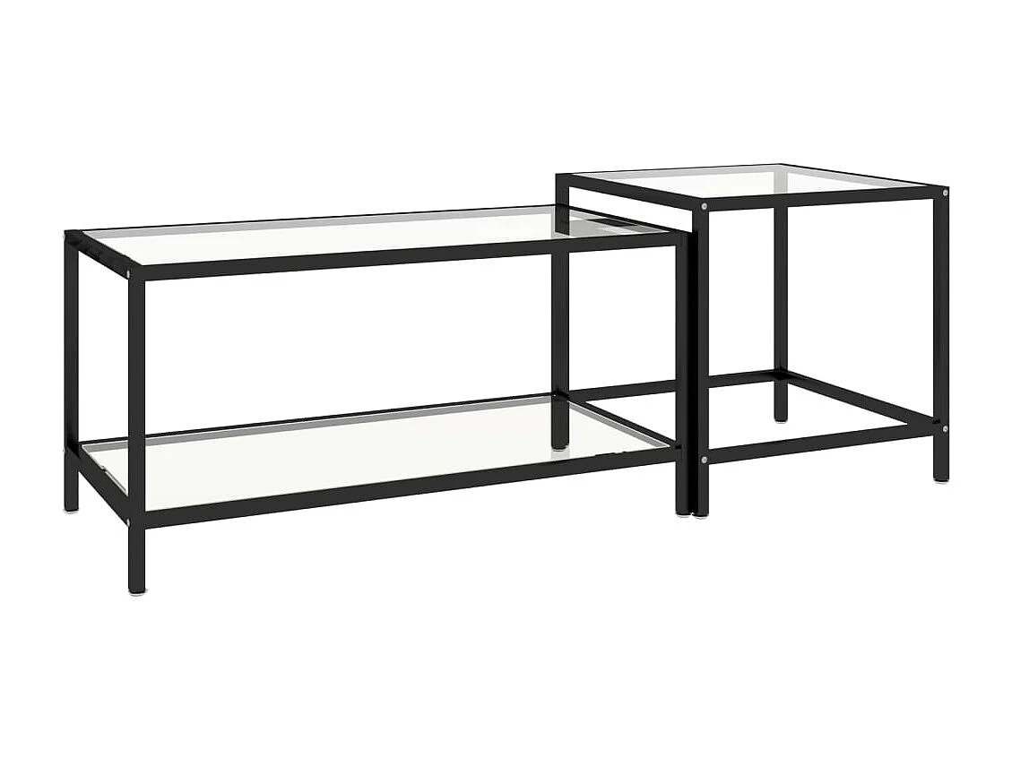 2-delige Salontafelset gehard glas transparant