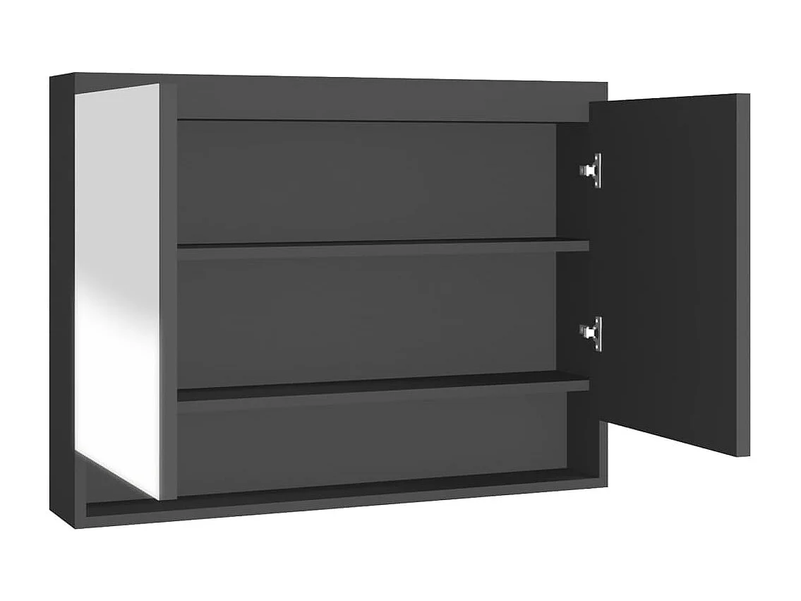 Badkamerkast met spiegel 80x15x60 cm MDF antracietkleurig