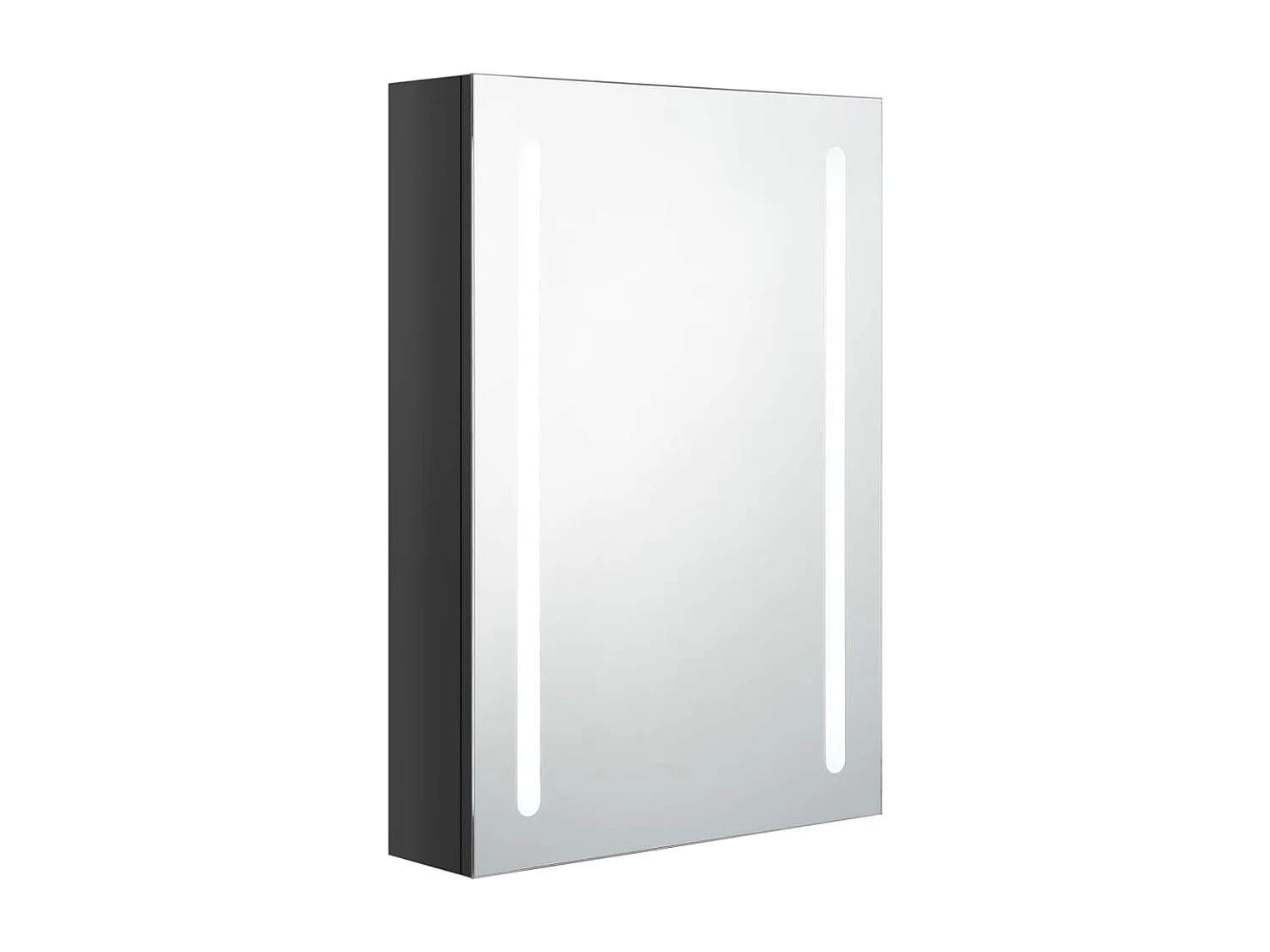 Badkamerkast met spiegel en LED 50x13x70 cm glanzend zwart