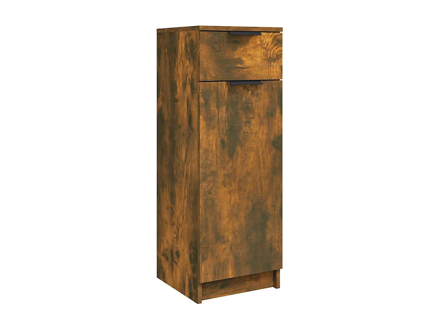 Badkamerkast 32x34x90 cm bewerkt hout gerookt eikenkleurig