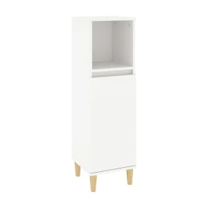 Badkamerkast 30x30x100 cm bewerkt hout wit