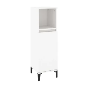 Badkamerkast 30x30x100 cm bewerkt hout wit