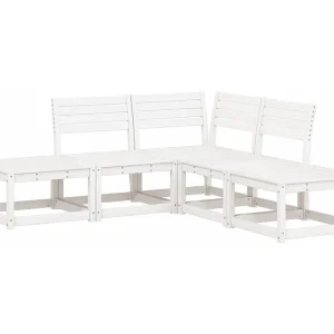 5-delige Loungeset massief grenenhout wit 5-delige Loungeset massief grenenhout wit