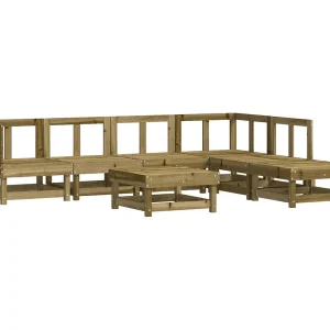 7-delige Loungeset geïmpregneerd grenenhout 7-delige Loungeset geïmpregneerd grenenhout