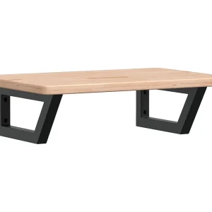 Badkamer wandschap staal en massief eikenhout