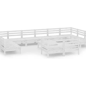13-delige Loungeset massief grenenhout wit 13-delige Loungeset massief grenenhout wit