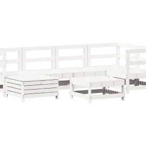7-delige Loungeset massief grenenhout wit 7-delige Loungeset massief grenenhout wit