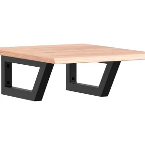 Badkamer wandschap staal en massief eikenhout