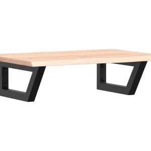 Badkamer wandschap staal en massief eikenhout
