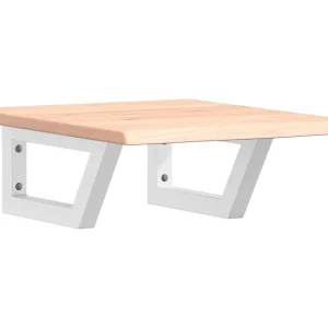 Badkamer wandschap staal en massief eikenhout