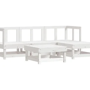 5-delige Loungeset massief grenenhout wit 5-delige Loungeset massief grenenhout wit