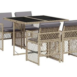 5-delige Tuinset met kussens poly rattan beige 5-delige Tuinset met kussens poly rattan beige