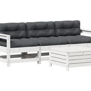 4-delige Loungeset met kussens massief grenenhout 4-delige Loungeset met kussens massief grenenhout