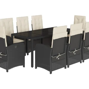 9-delige Tuinset poly rattan zwart 9-delige Tuinset poly rattan zwart