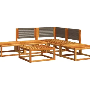 6-delige tuinbankset met kussens acaciahout & touw 6-delige tuinbankset met kussens acaciahout & touw