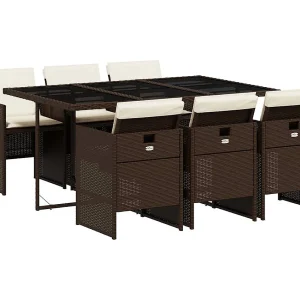 7-delige Tuinset met kussens poly rattan bruin 7-delige Tuinset met kussens poly rattan bruin