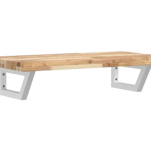 Badkamer wandschap staal en massief acaciahout Badkamer wandschap staal en massief acaciahout