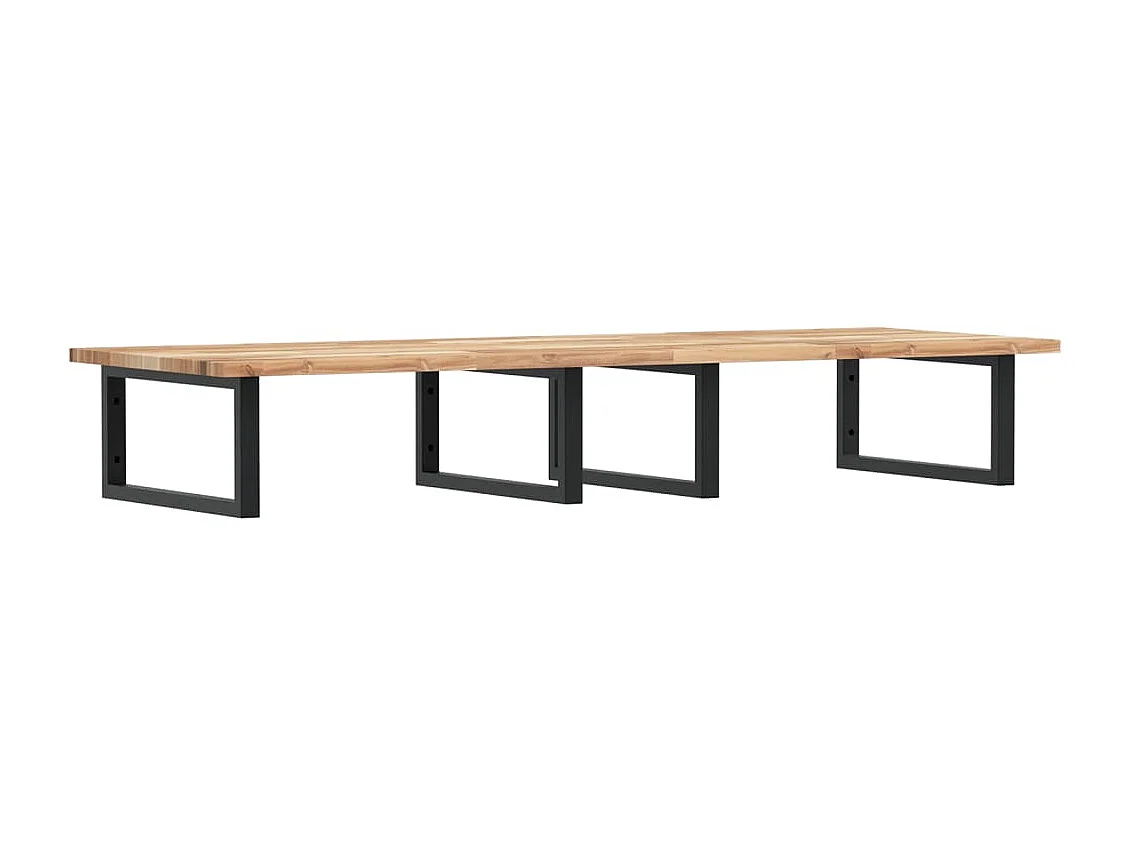 Badkamer wandschap staal en massief acaciahout