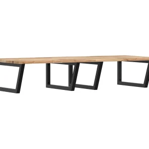 Badkamer wandschap staal en massief acaciahout Badkamer wandschap staal en massief acaciahout